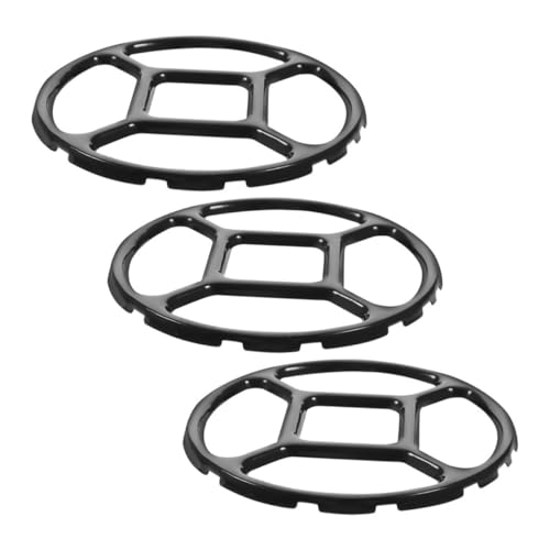 IMIKEYA Support Wok Et Anneaux De Cuisson Pour Cuisinière à Gaz Lot De 3 Pièces Émail Noir Répartition Homogène Chaleur Pour Petites Casseroles Et Poêles Accessoire Pratique Cuisine