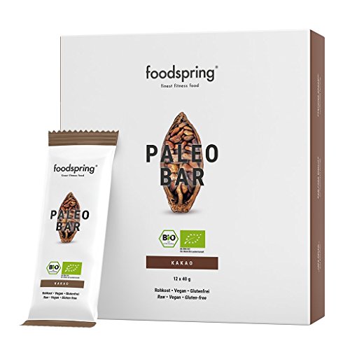 Preisvergleich Produktbild foodspring Bio Paleo Bar, Kakao, 12er Pack Fruchtriegel, Veganer Rohkost-Riegel