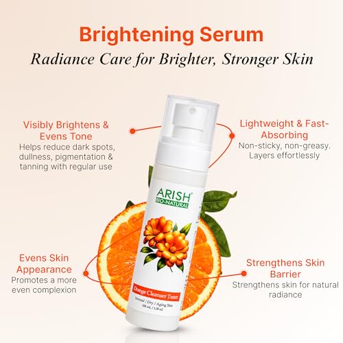 Image of ARISH BIO-NATURAL AF Orange Cleanser Toner 100ml | Refreshing & Rejuvenating Toner for Clean, Glowing Skin | Long‑Lasting Oil Control, Helps Reduce Pimples & Soothes Sun‑Stressed Skin