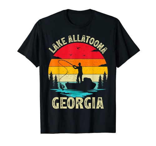 Verano Vacaciones Pesca Vintage Georgia Lago Allatoona Camiseta