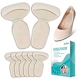 Kefee 4 Pairs Shoe Cushions for Heels - Reusable Soft Heel Cushion Inserts for Women Shoes - Shoe Inserts for Shoes That are Too Big - Self-Adhesive Foot Pads Relieve Heel Pain - Beige