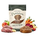 Khouri's Premium Trockenbarf mit Rindfleisch, Obst und Gemüse, 100% natürliche Zutaten, 1800 g, Alternative zu Trockenfutter, Getreidefrei