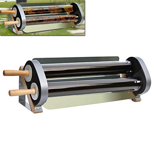 HMLIGHT Outdoor Portable Solar Power BBQ Grill Dual Tube Camping Oven Fuel Free Stoves Cooker Barbecue Cooking Tools Kitchen Vacuum Tube