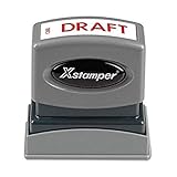 SHACHIHATA INC Draft-Inch Ink Stamp, 1/2 x 1-5/8 Inches, Red Ink (XST1360)