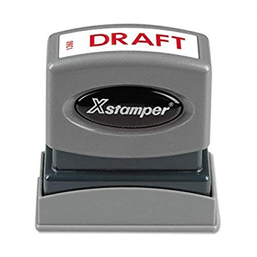SHACHIHATA INC Draft-Inch Ink Stamp, 1/2 x 1-5/8 Inches, Red Ink (XST1360)