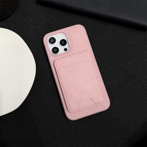 Étui en cuir avec porte-carte et support pour iPhone 11 Pro Max rose