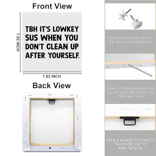 4PCs Classroom Decor Funny Canvas Wall Art Teacher Gifts Class Educational Framed Art Paintings Wall Decor Teacher Decor Artwork Office Indoor College Living Room Decor Decorations Posters Prints - Image 2