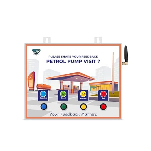 Image of Rely Cure ⇒ VP INDUSTRIES (Lite Model) Petrol Pump Feedback Machine with Inbuilt WiFi Hotspot | Smiley Feedback System with Mobile App & Live Reports