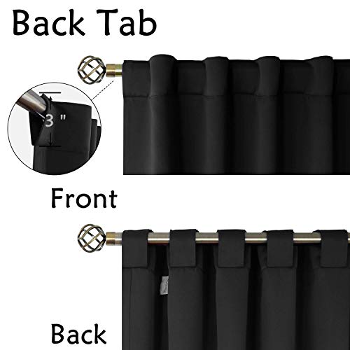BGment Black Blackout Curtain Blinds - 38 x 45 Inch Thermal Insulated Rod Pocket and Back Tab Blackout Curtains for Kitchen/Home Decor/Bedroom, 2 Window Curtain Panels by BGment - Image 2