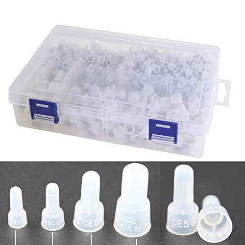 Rextin 720pcs Closed End Wire Crimp Connectors Protective Wire Crimp Cap Wire connectors Terminals,CE1 300pcs,CE2 300pcs,CE5 100pcs,CE8 20pcs (Mix 720)