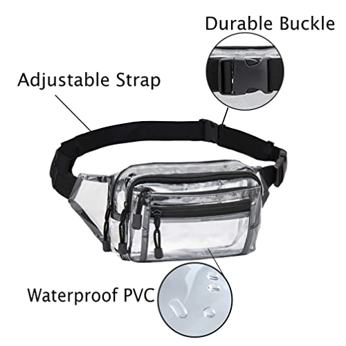 Clear Fanny Pack Stadium Approved Multi-Purpose Waist Bag For Work,Travel & Sporting Event #TOP1