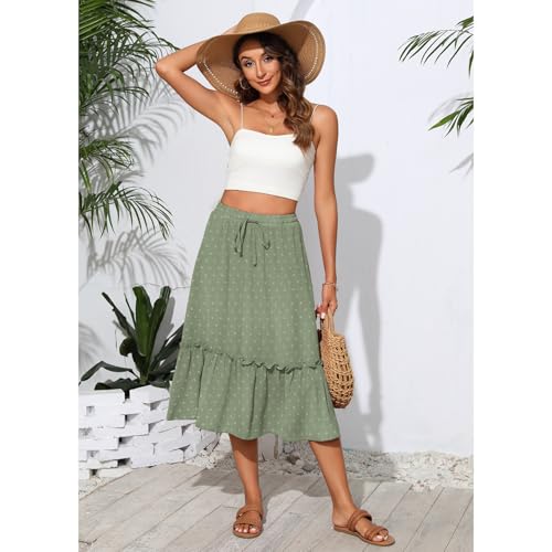 Image of Witsmile High Waist Tiered Skirts for Women Flowy Skirts for Women Long Length with Pockets 2026 Fashion Trendy