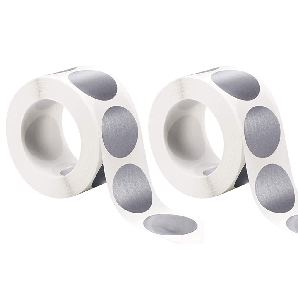 Hugede Silver 600 Pcs 1 Inch Round Scratch Off Stickers Self Adhesive Labels Circle Dot Labels Peel Stick Labels For Diy Reward Card Lottery Tickets