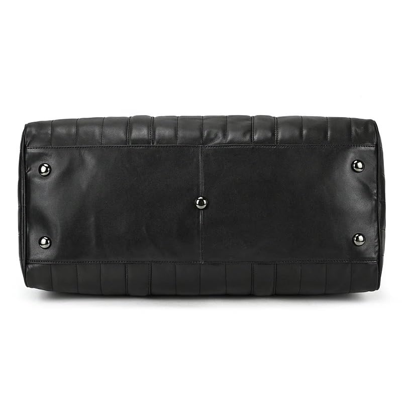 Leisure Shoulder Bag Carrying on Luggage Bag Large Men's Travel Bags Leather Retro Duffel Bag Folding Gym Bag,D-55 * 28cm4