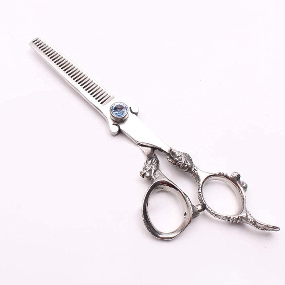Forbici da Barbiere Forbici da Parrucchiere Professionali e Set di Forbici per sfoltire Forbici per Capelli 440C con Manico Rotante Barbieri da Salone o Uso Domestico-Diamante_Azul