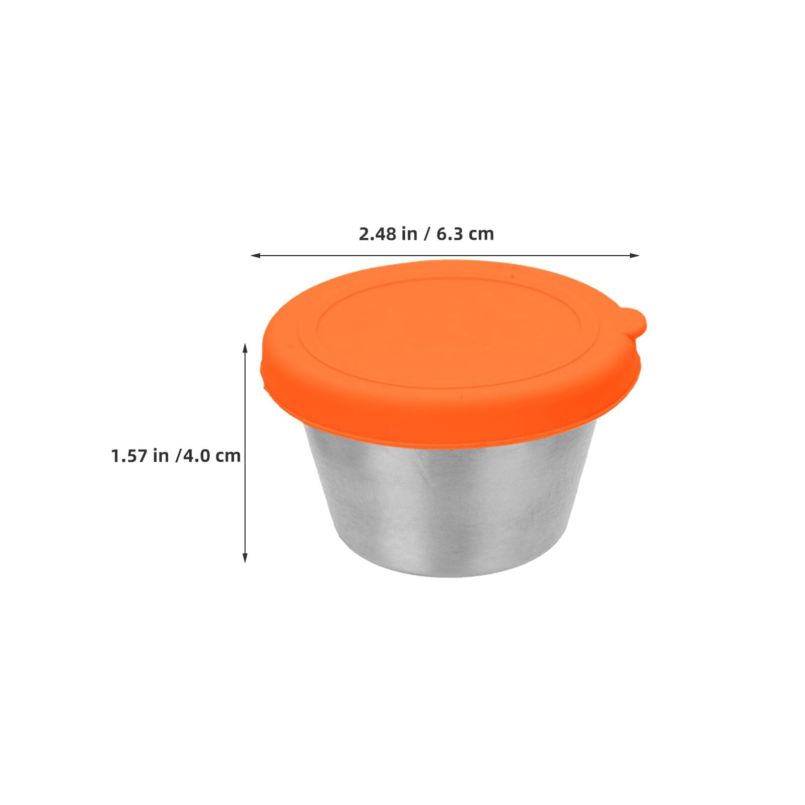 LABRIMP 8 Pièces Lot Contenants à Sauce Acier Inoxydable avec Couvercles Silicone Étanches Bols à Dip Réutilisables pour Condiments Épices et Préparation Repas Boîtes de Rangement