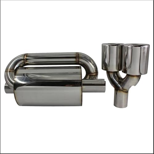 Tubo de escape coche acero inoxidable estilo S salida uno a dos silenciador de 89mm 63mm