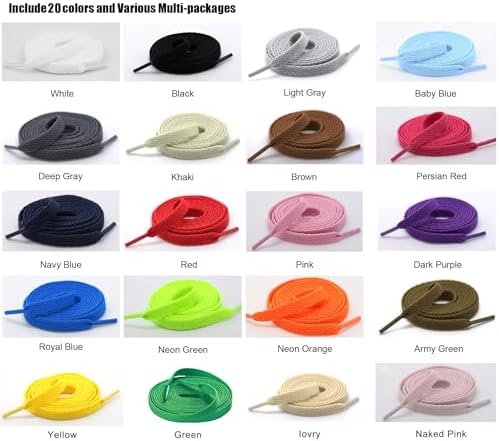 Handshop 2Pairs Flat Shoelaces 5/16" Shoe Laces For Sneakers Army Green 76 - 2