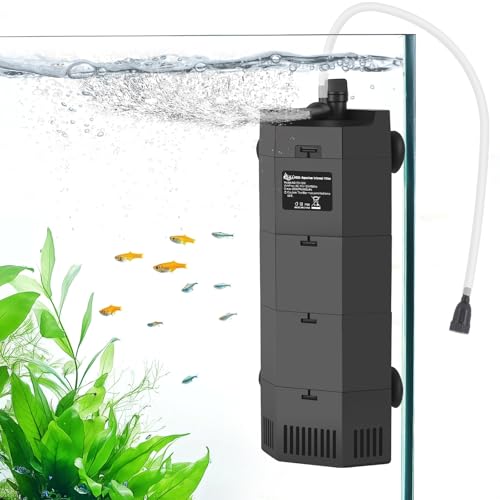 AQQA Submersible Aquarium Filter for 50-100Gal Fish Tank Whisper Fish Corner Filters with Adjustable Waterflow for Bio Filtration