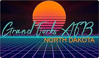 Grand Forks AFB North Dakota 2 X 1.25-Inch Vinyl Decal Stiker Retro Neon Design