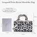 CORIOS Leopard Print Handbag for Women PU Leather Shoulder Bag Waterproof Crossbody Bag Fashion Messenger Bag Satchel Bag Elegant Hobo Bag Top Handle Bag Shopping Work Travel Tote Bag Grey M