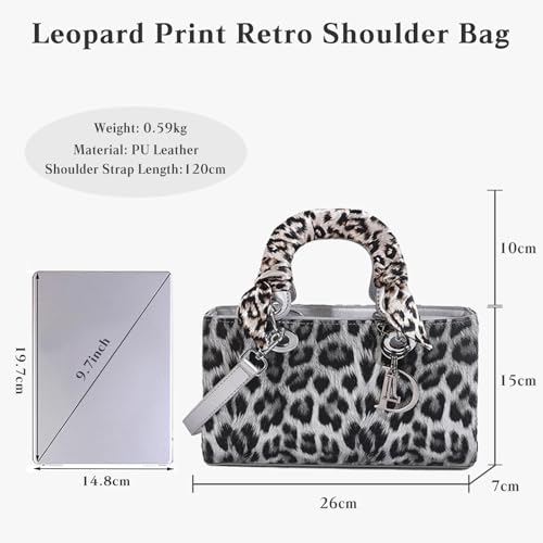 Image of Leopard Print Handbag - Women's PU Leather Crossbody Bag, Waterproof, Fashion Messenger & Satchel Bag