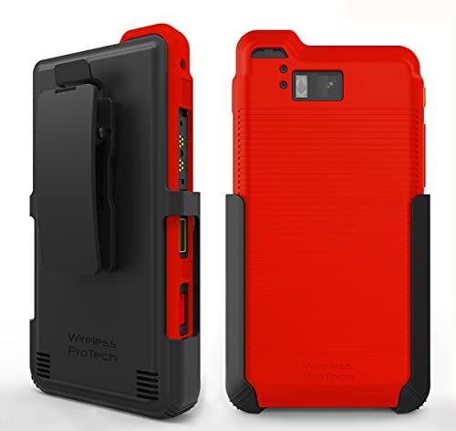 Wireless Protech Case With Clip Compatible With Sonim Xp8 Phone Model Xp8800. Heavy Duty Rotating Belt Clip Holster And Durable Flexible Protective Case Combo (Red) #TOP5
