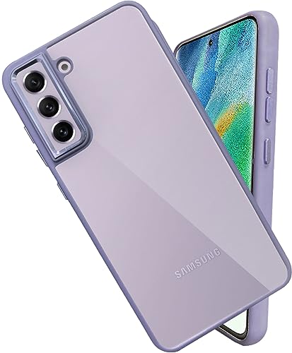 Image of A rtistque Ultra Hybrid Clear Back Cover Case for Samsung Galaxy S21 FE | Drop Protection | Transparent | Smooth TPU Sides - Purple