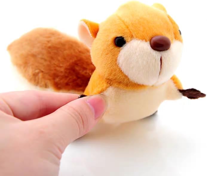 1Pc Brown Cartoon Squirrel Plush Keychain, Key Ring Backpack Stuffed Animal Keychain for Women Girls