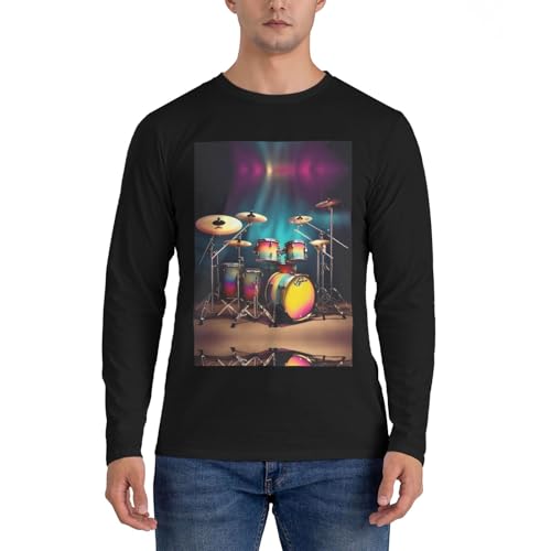 Chemise imprimé Cool Drums pull léger homme t-shirt manches longues classique