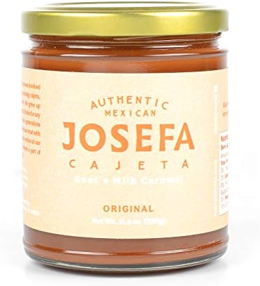 Josefa Traditional Goat’s Milk Caramel Sauce, Original Cajeta Mexicana, 11.6 Oz Jar. All-Natural Caramel Sauce, Gluten-free, Vegetarian, No Corn Syrup. Perfectly Sweet, Rich And Smooth.