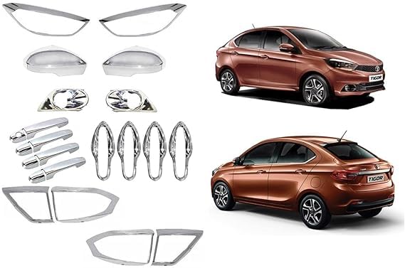 Exterior Chrome Accessories Combo Kit Compatible with Tigor (2018-2019)(Set of 16Pcs)-image-24