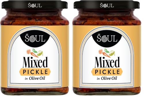 Image of ADF Soul Mixed Pickle | Spicy, tangy & textured | A flavour-packed mix of veggies in 100% Olive Oil. | 275 g (Pack of 2)