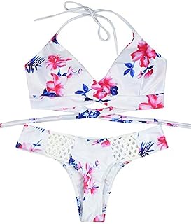 OnIn Athletic-two-piece-swimsuits Onin Women's Sexy Lace Floral Bikini,Aspicture,Small