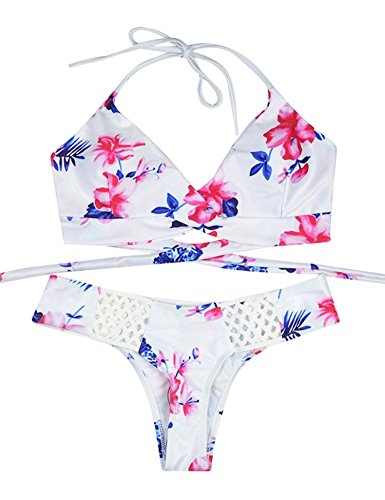 OnIn Athletic-two-piece-swimsuits Onin Women's Sexy Lace Floral Bikini,Aspicture,Small