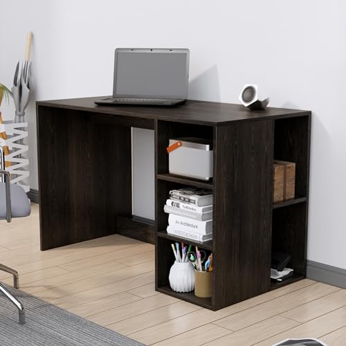 Image of Bniture Wooden Study Table for Home with Bottom Storage | Engineered Wood Study Table with Book Shelf | Multi Purpose Computer Desk for Writing | Laptop Table for Office & Home | Flower Wenge