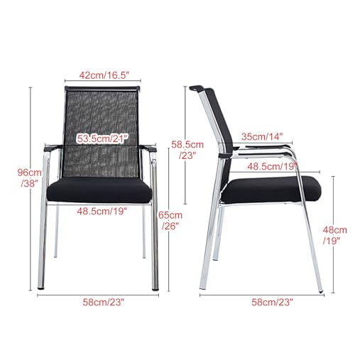 Silla de vestíbulo con asa y reposabrazos para sala de reuniones sin ruedas 3