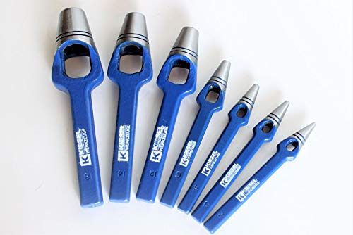 Preisvergleich Produktbild Henkellocheisen-Satz Locheisen 2-18 mm 7-teilig Stanzeisen Rundlocheisen Set