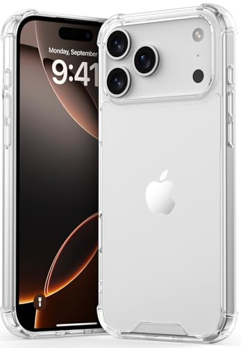 IMEKTLK Compatible with iPhone 17 Pro Case Cute Gradient Clear Scratch-Resistant Back Shockproof Protective Cove 6.3 inch, Crystal Clear