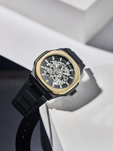 Image of French Connection Autaros Skeleton Dial Silicone Automatic Watch for Men - FCA31BB