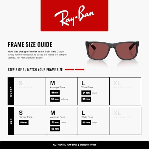 Image of Ray-Ban RB4165 Justin Classic Square Sunglasses for Men for Women