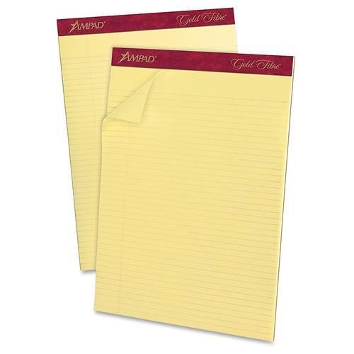 20022 Ampad Gold Fibre Narrow Ruled Prem Writing Pads - 50 Sheets - 16 lb Basis Weight -