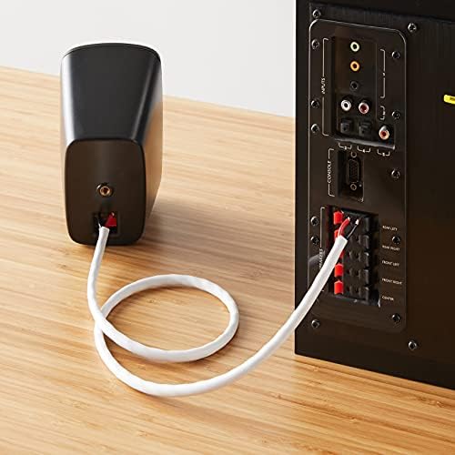 Amazon Basics - kabel do głośników - 14 AWG (1,63 mm), 99,9% miedź beztlenowa, 30,5 m