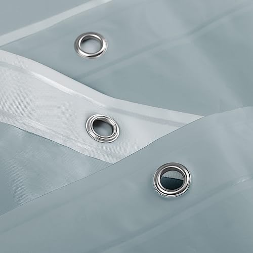 Image of Barossa Design Shower Curtain Liner - Premium PEVA Shower Liner for Bathroom, BPA & PVC Free, No Chemical Smell, Lightweight Standard Size Bath Curtain with 3 Magnets, Metal Grommets - Stone Blue