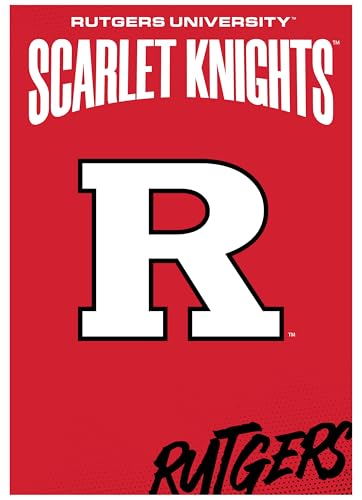 R and R Imports Rutgers Scarlet Knights Vintage Collegiate Poster – Officially Licensed College Wall Art 8.5 x 11-Inches