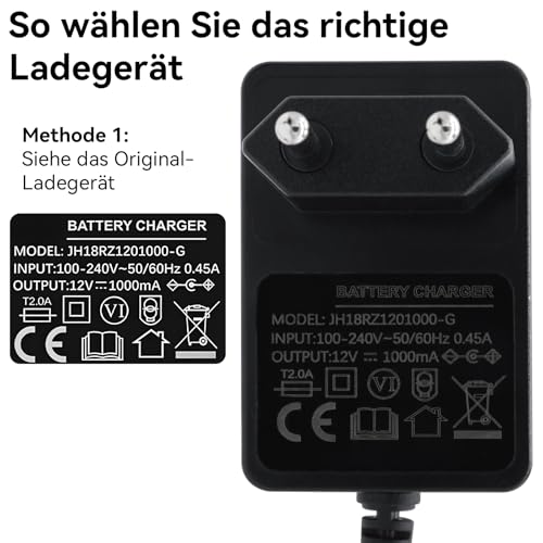 Tosiicop 12V Ladegerät für Kinder Motorrad Elektroauto - 12Volt Battery Charger für Kinde Ride on Toys 12V Netzteil für Baby Elektrisch Vierrädriges Fahrzeug SUV ATV Verschiedene Modelle (12V Charger)
