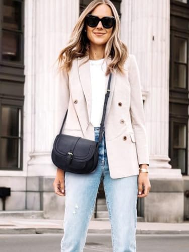 Image of AFKOMST Crossbody Bags for Women,Small Saddle Purse and Boho Cross Body Handbags,Vegan Leather
