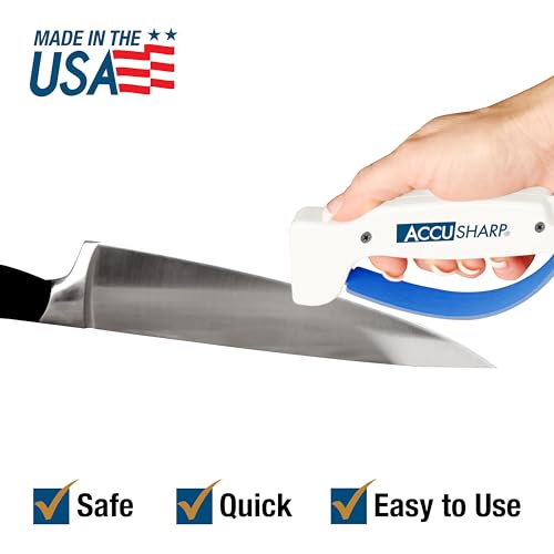 AccuSharp Knife Sharpener, Ergonomic Comfortable Handle, Compact & Easy to Use, Restore and Hone Straight & Serrated Knives, White by ACCUSHARP - Image 5