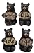 Ebros Set of 4 Inspirational Bears Statues Whimsical Cute Black Bear Holding Love Believe Faith and Hope Sign Plaque Small Figurines Western Decor Rustic Nature Lovers
