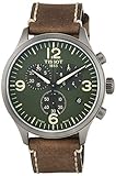 Stainless steel case TISSOT Herren Chronograph Quarz Uhr mit Leder Armband T1166173609700